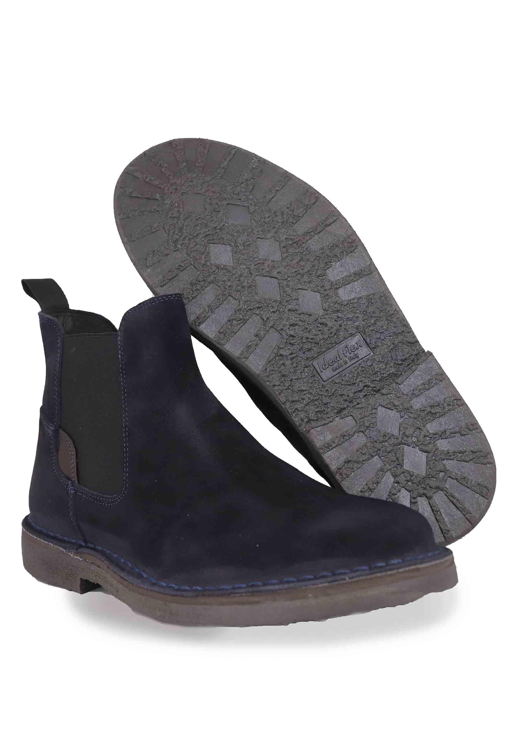 Chelsea boot in camoscio blu con suola in gomma SP6088 002 Spatarella 