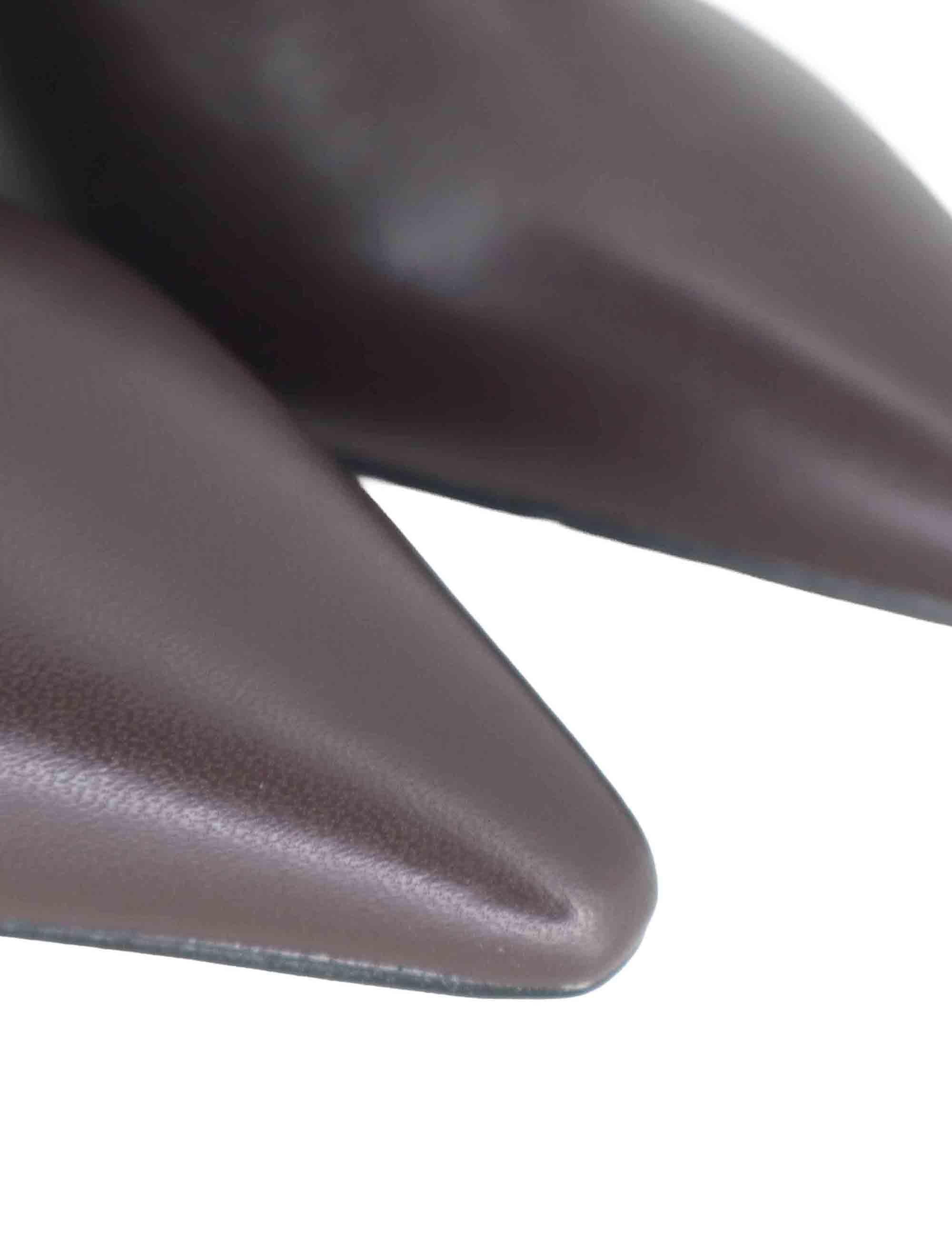 Stivaletti donna in pelle marorne con zip posteriore e tacco alto R786 75 Bianca Di 