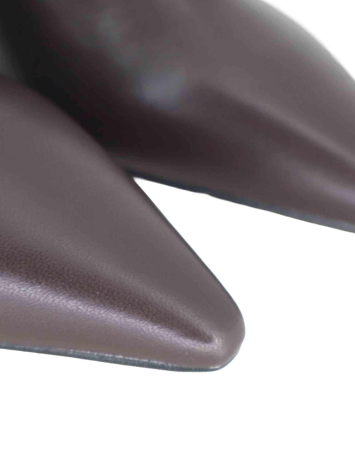 Stivaletti donna in pelle marorne con zip posteriore e tacco alto R786 75 Bianca Di 