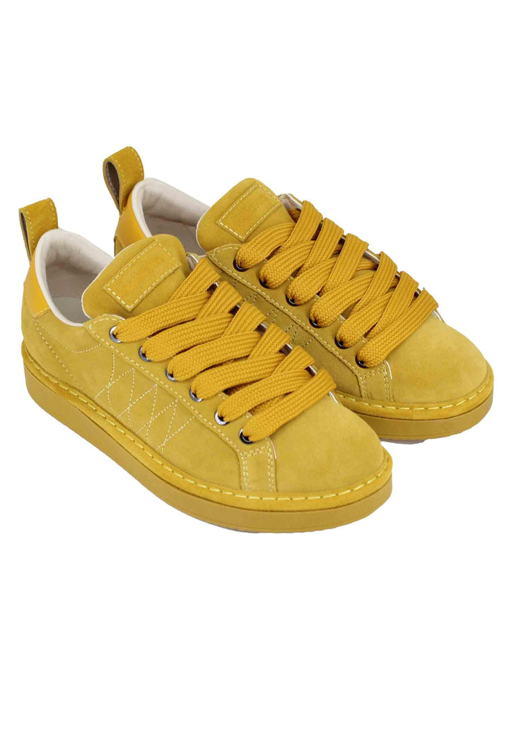 Sneakers donna in eco camoscio giallo P01 W002-0036C001 Panchic 