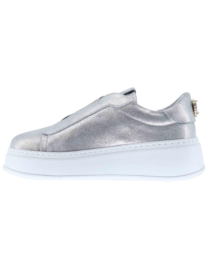 Sneakers donna in pelle argento NILA 06 Gio + 