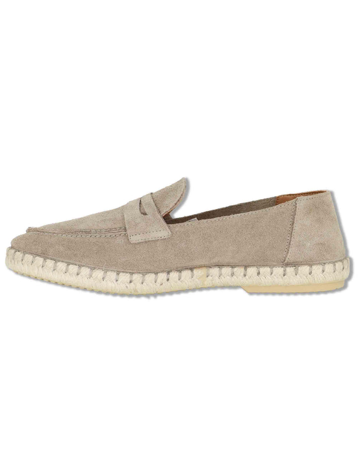 Mocassini espadrillas uomo in camoscio taupe con suola in corda TRACK 028 Verbenas 