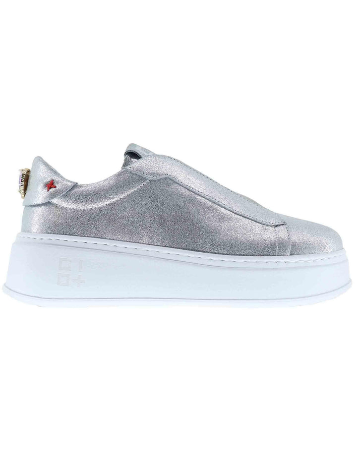 Sneakers donna in pelle argento NILA 06 Gio + 