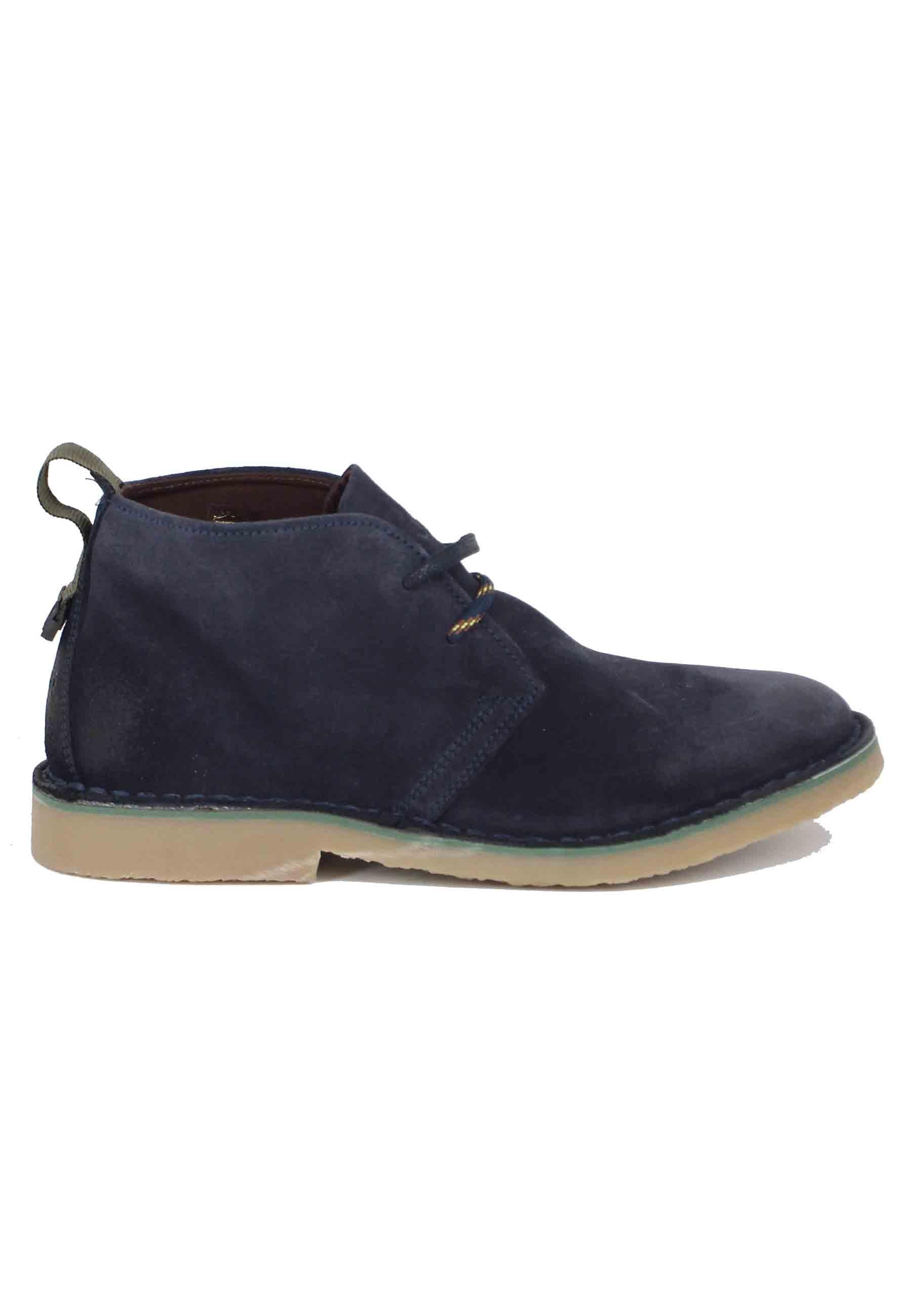 Stivaletti polacchine uomo Overland in camoscio blu con suola in para JM32070A 016 Jeep 
