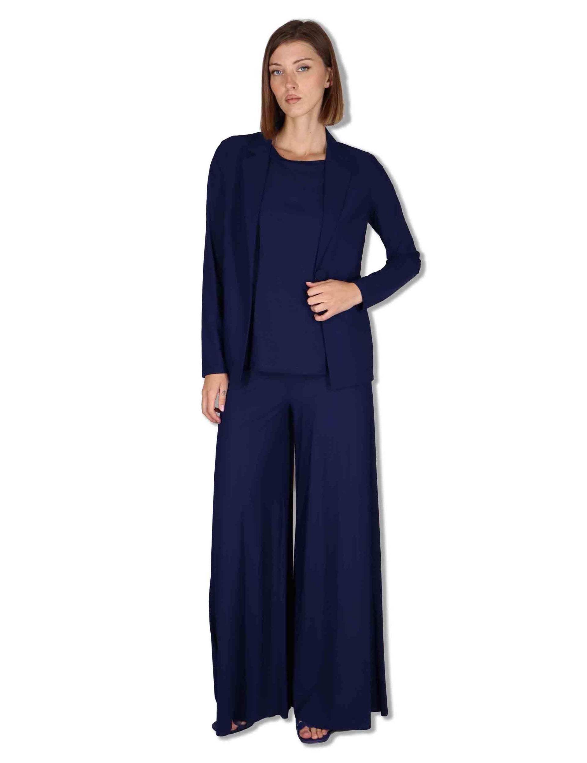 Giacche donna Soft in jersey blu monocolore JD646570210 80043 Maliparmi 