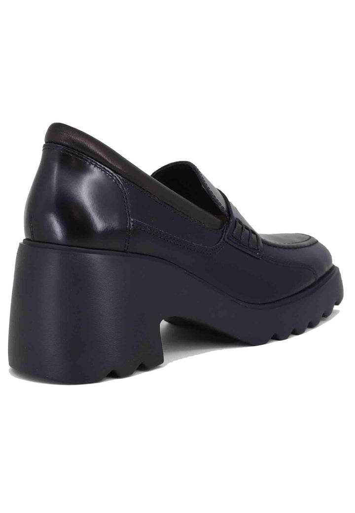 Mocassini donna in pelle nera con suola alta in gomma LAGER NTO BLACK SIVATOBLACK Unisa 