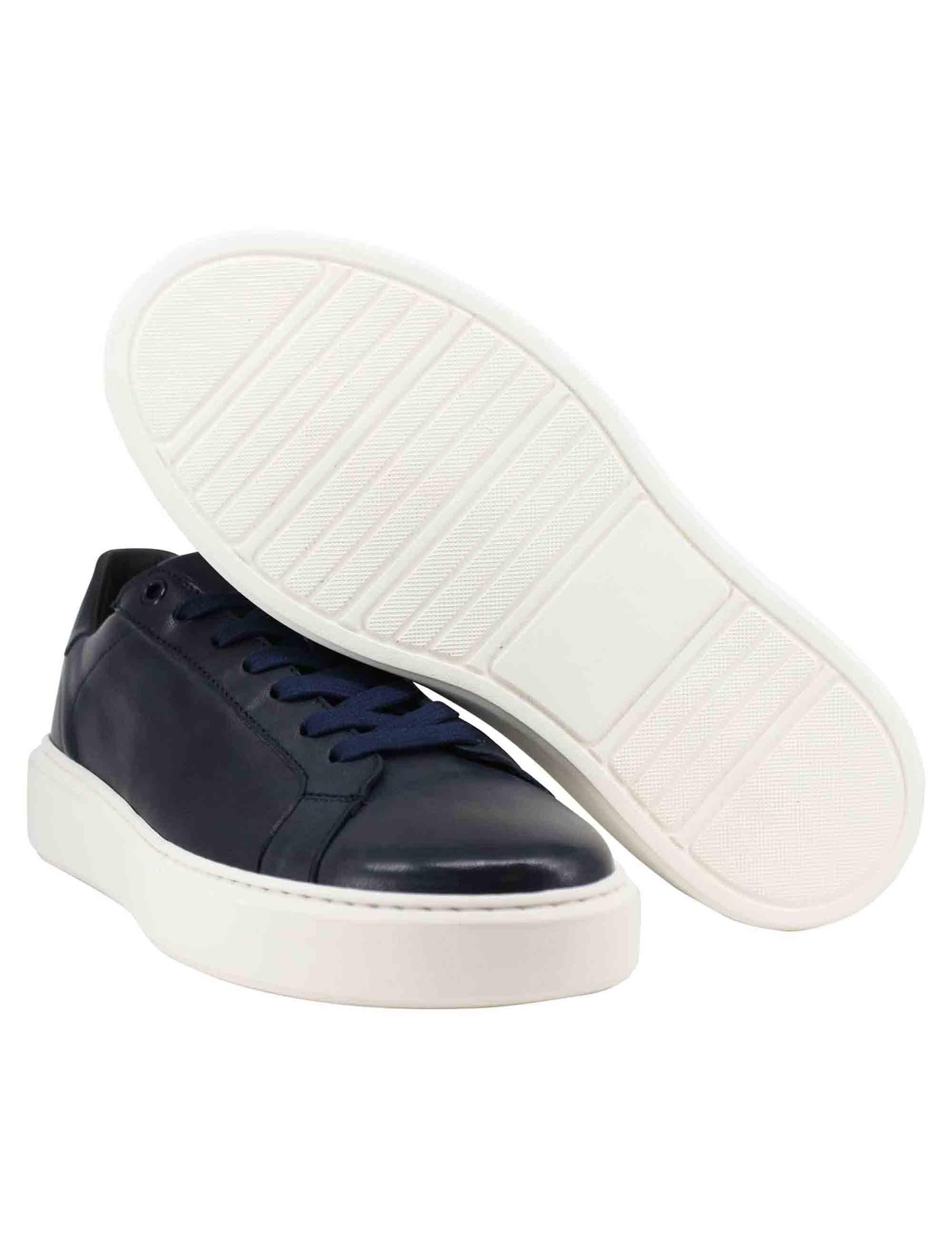 Sneakers uomo in pelle blu con suola alta ulta light SP4050 002 Spatarella 