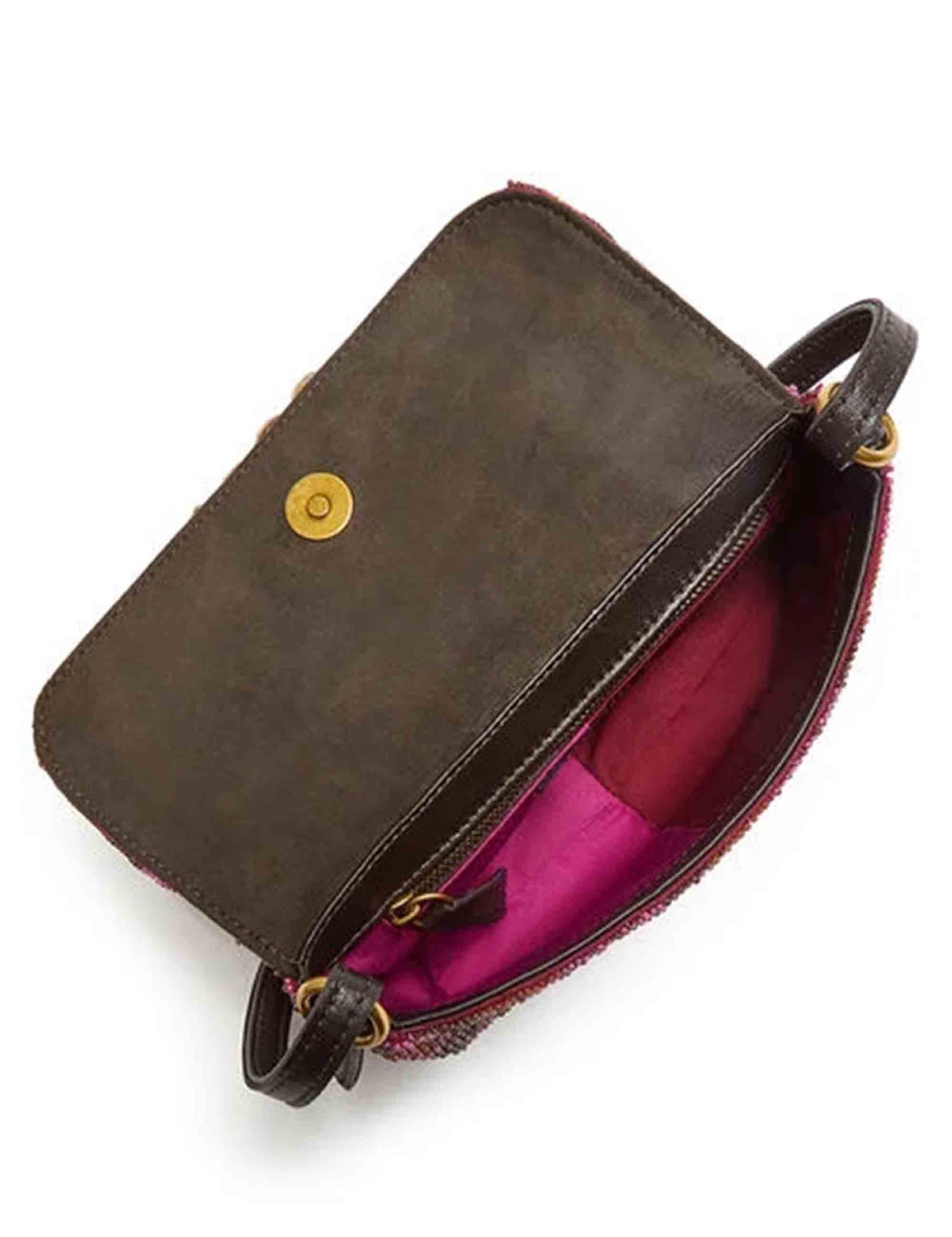 Borse donna Diamond of Light in perline bordeaux con gioiello BF001191243 30G99 Maliparmi 