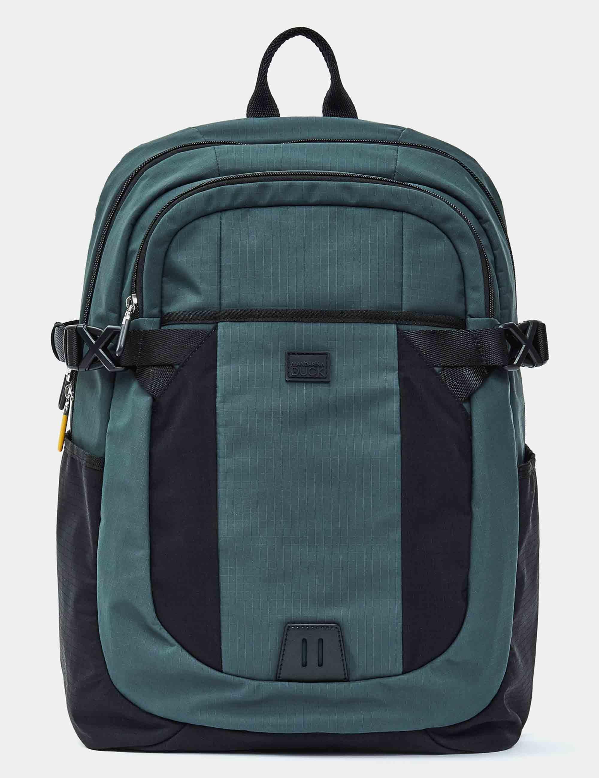 Zaini Y-Lite in tessuto nero e verde 46x32x20 Uomo P10OWT04 A78