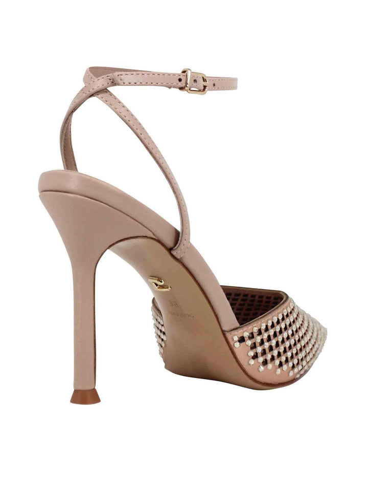 Sandali slingback donna in pelle nude con strass e tacco alto a spillo Naomi 174Z13BK 300 Lola Cruz 