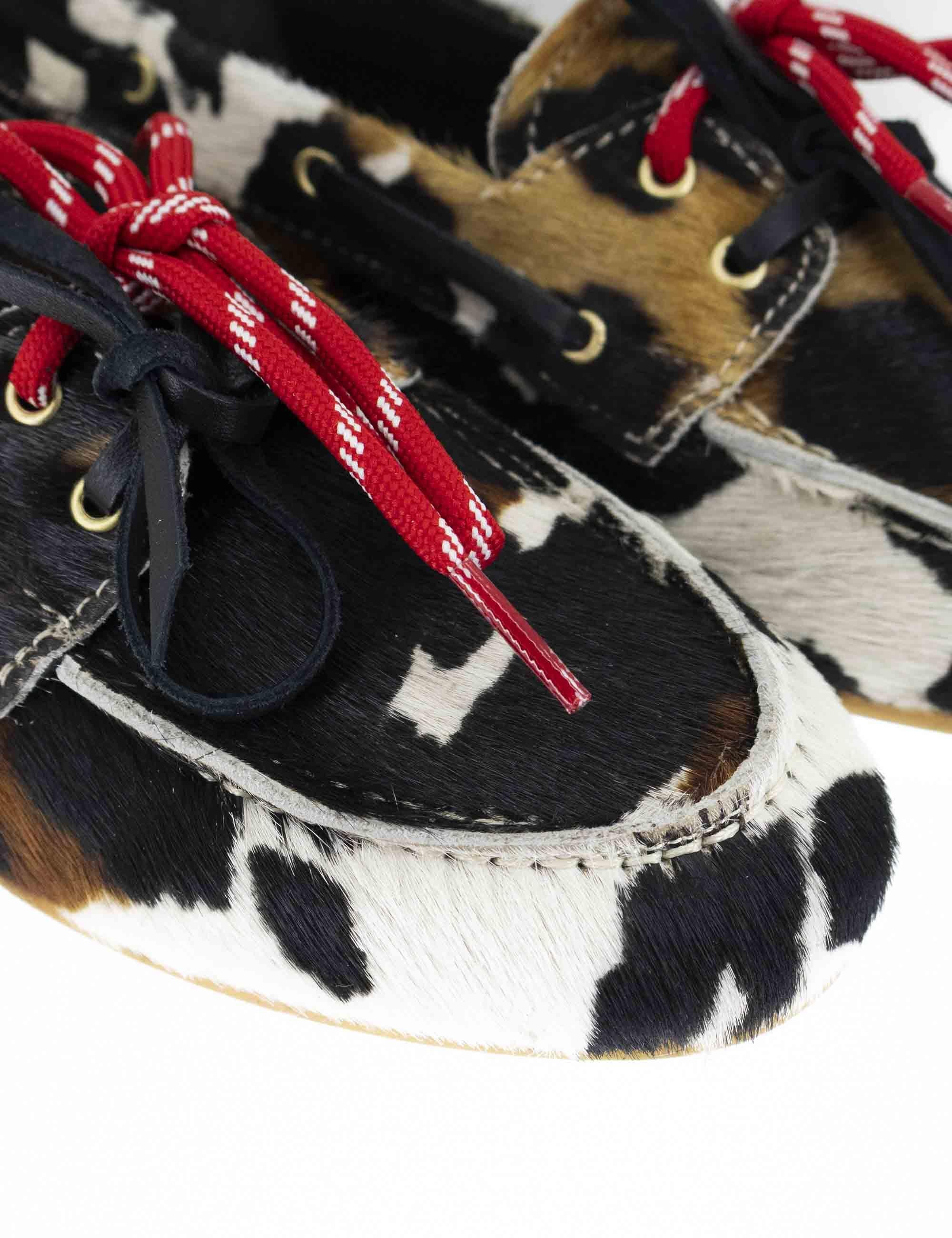 Mocassini donna in cavallino cuoio con suola in gomma bassa SP90 014 Spatarella 