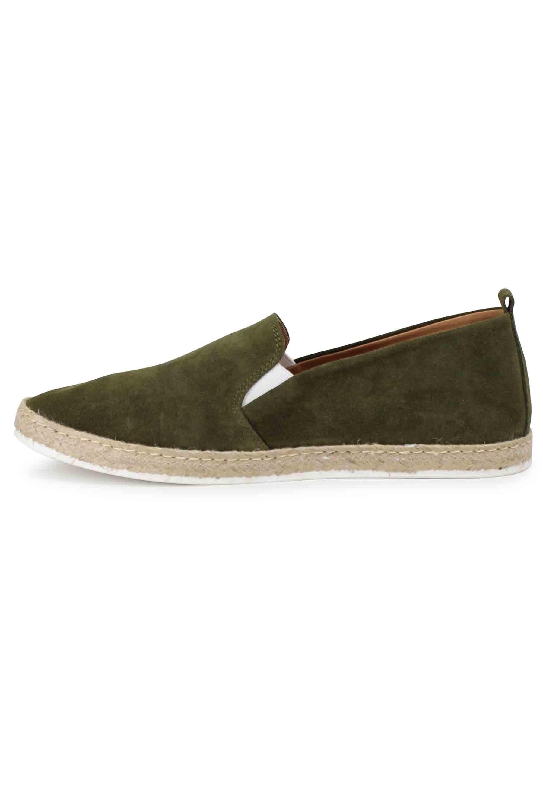 Mocassini espadrillas uomo in camoscio verde SP6529 026 Spark for Spatarella 