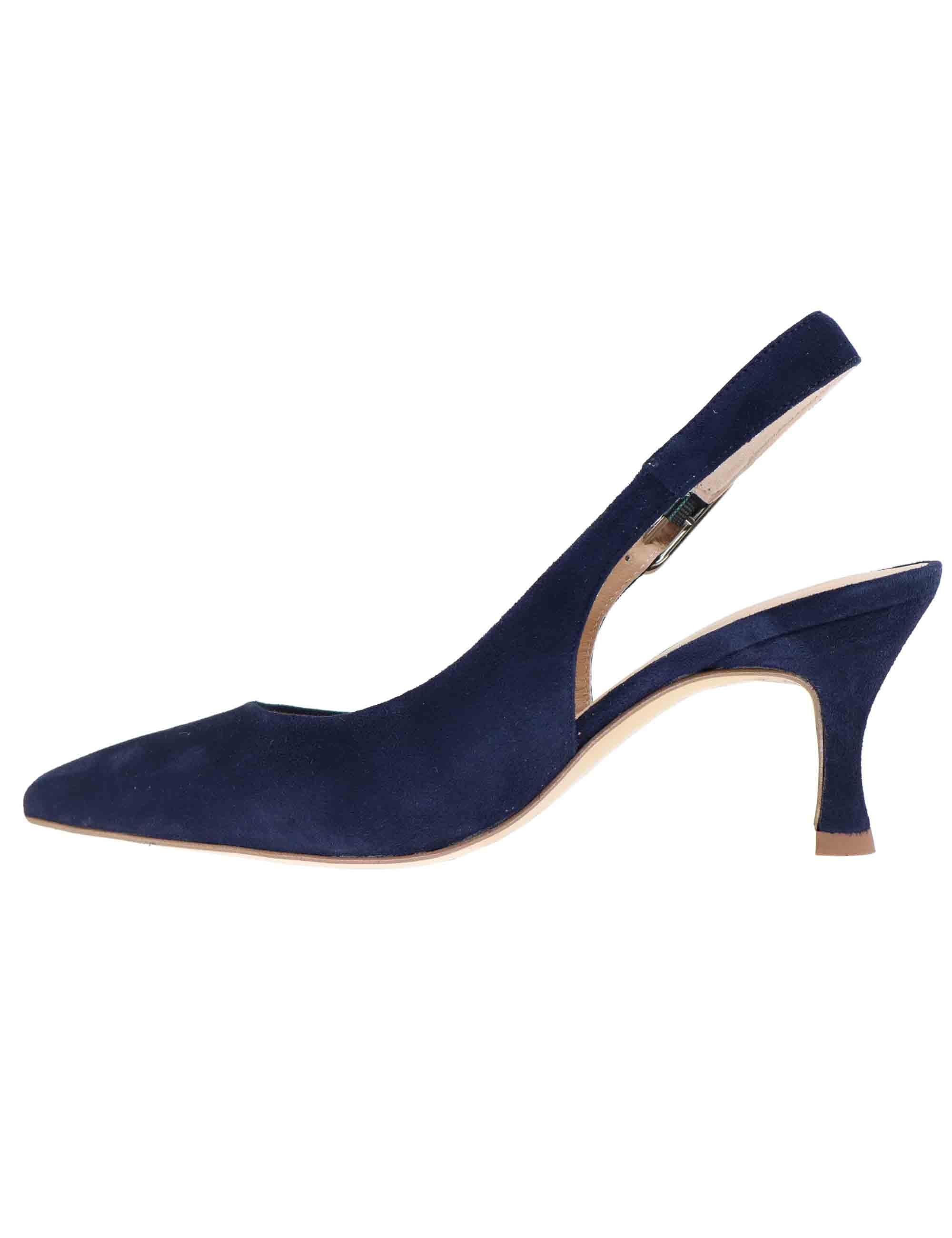 Decollete slingback donna in camoscio blu tacco alto LANZ KS_OCEAN Unisa 