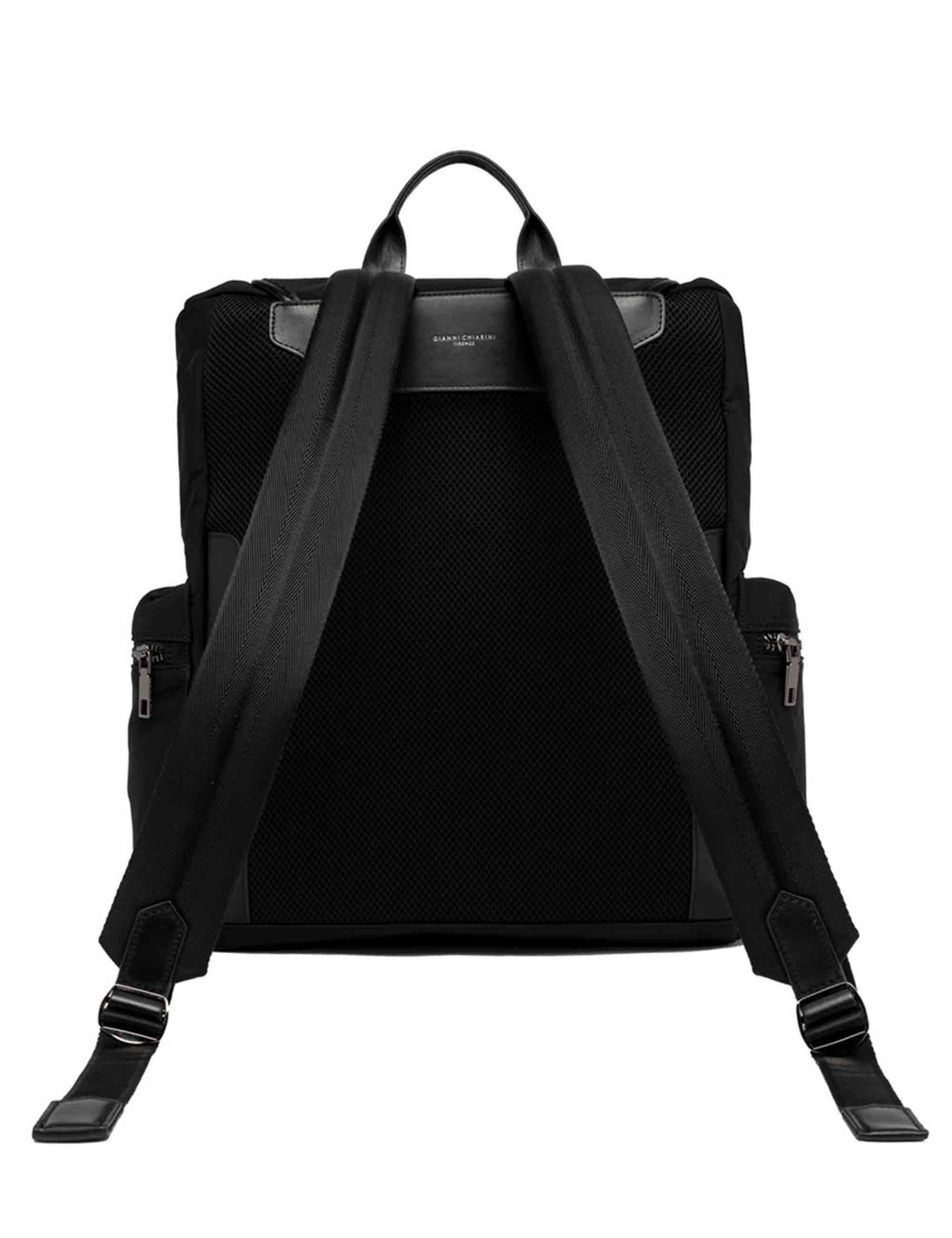 Zaini uomo Oslo in nylon e pelle nera ZNU B18416 DS 22713 NYL-PL Gianni Chiarini 