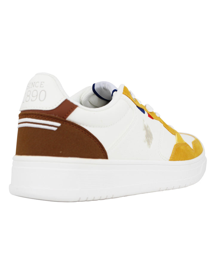 Sneakers uomo in eco pelle vintage bianco e giallo KOSMO001C WHI-YEL04 U.S. Polo Assn. 