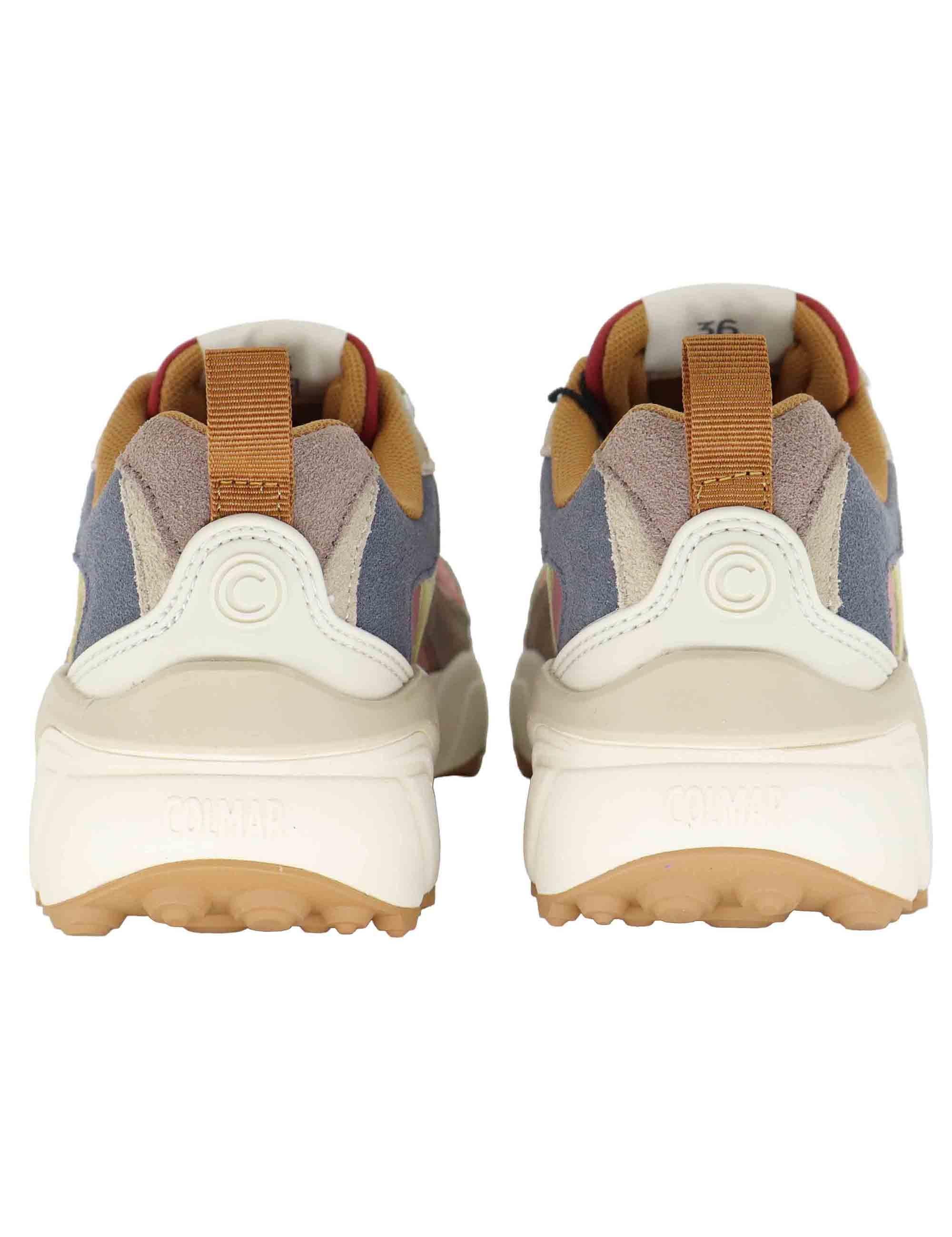 Sneakers donna in pelle e tessuto rosa con suola alta GARNER FLASHY 126 Colmar 