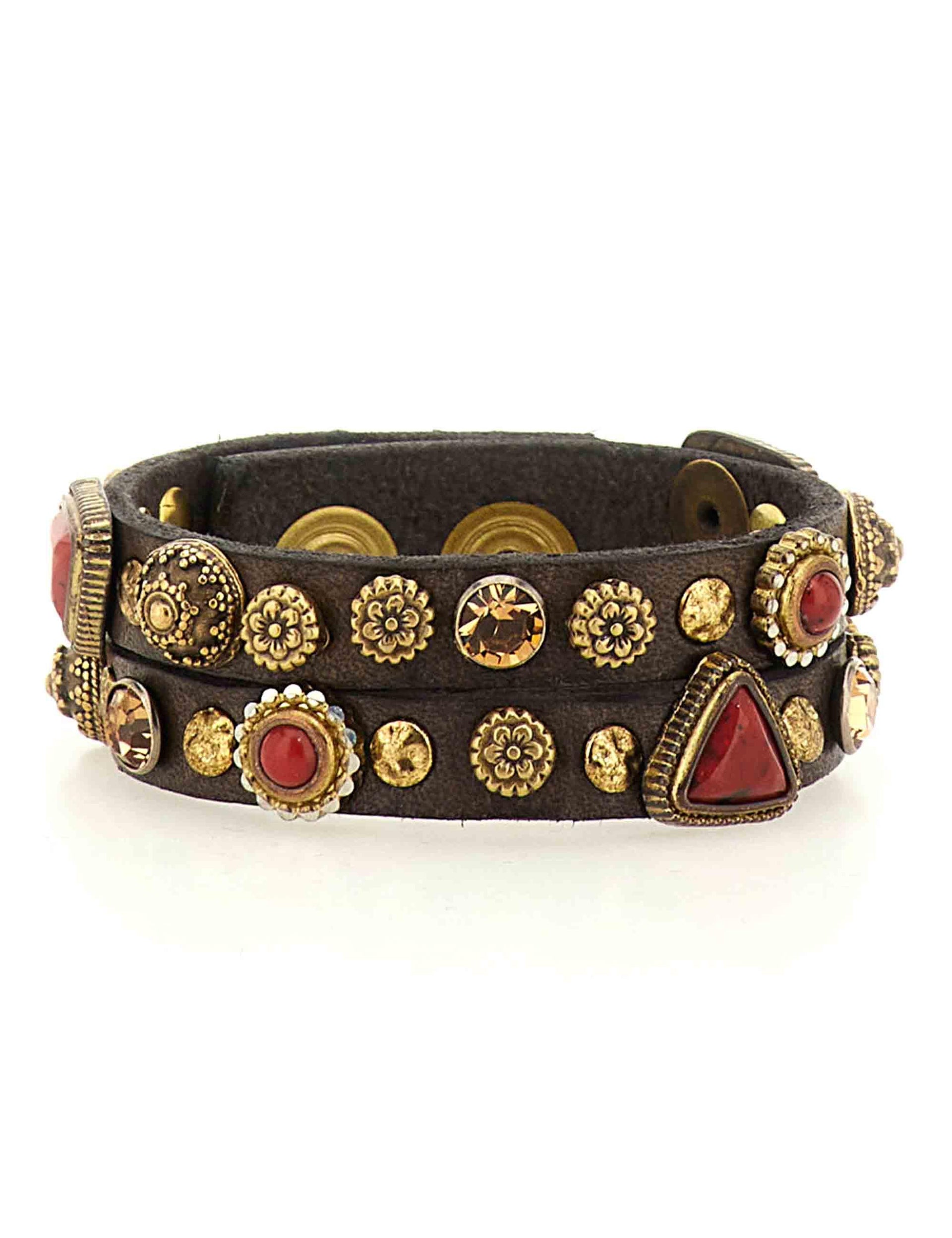 Bracciali donna in pelle testa di moro doppio giro C043280ND X2867 C1501 Campomaggi 