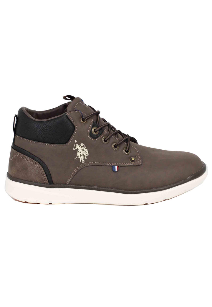 Stivaletti uomo in eco pelle marrone con suola in gomma YGOR004A DBR003 U.S. Polo Assn. 