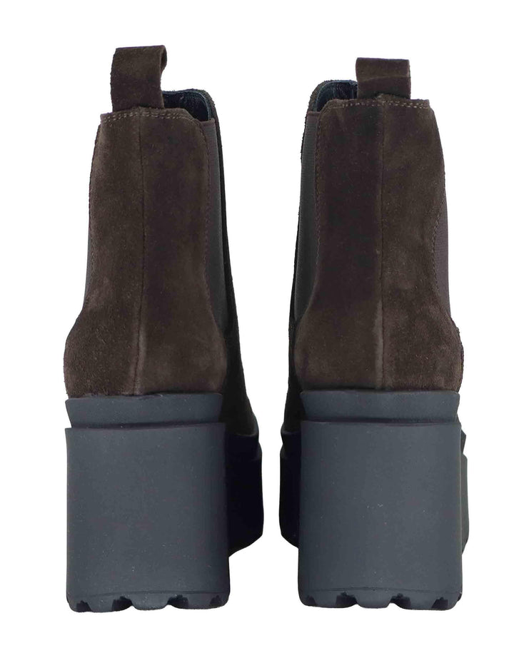 Stivaletti beatles donna in camoscio marrone con zeppa alta in gomma JOLLY 8 014 Tattoo 