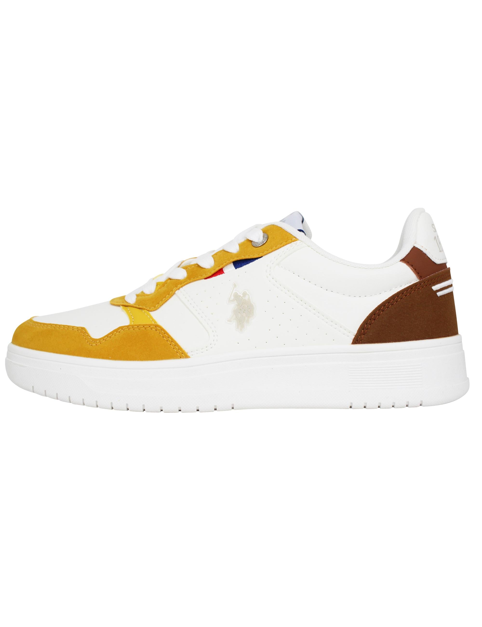 Sneakers uomo in eco pelle vintage bianco e giallo KOSMO001C WHI-YEL04 U.S. Polo Assn. 