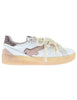 Women's white leather sneakers with charms BLUE 100