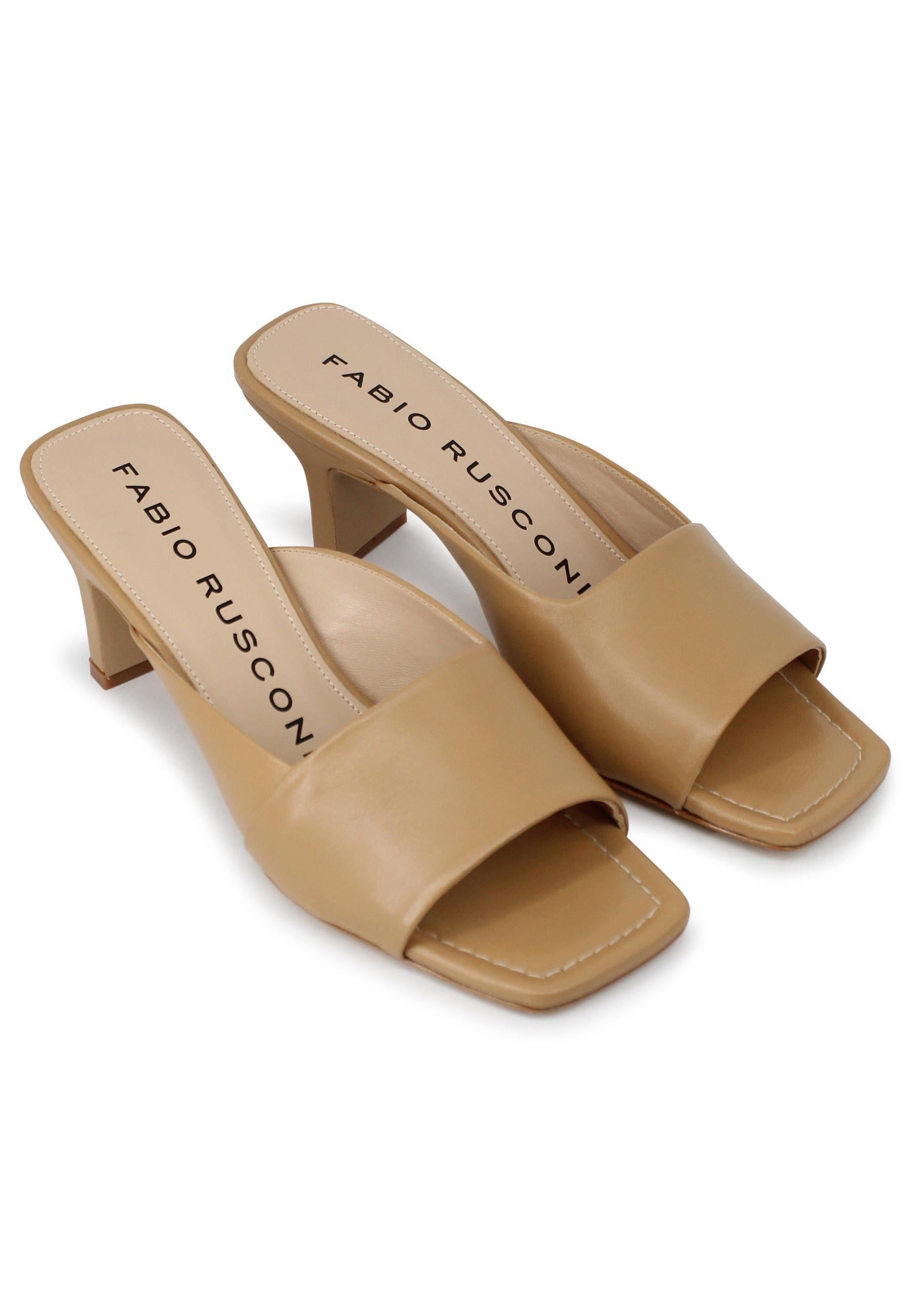 Sandali donna in pelle naturale con punta quadra E-2210 200 Fabio Rusconi 