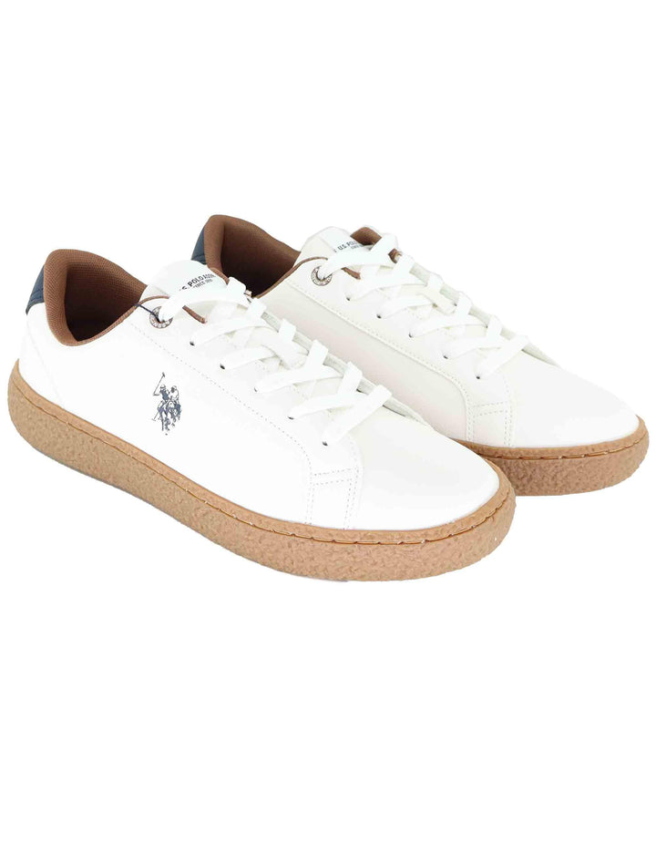 Sneakers uomo in tessuto bianca con logo laterale e suola in contrasto JODIE002 WHI U.S. Polo Assn. 