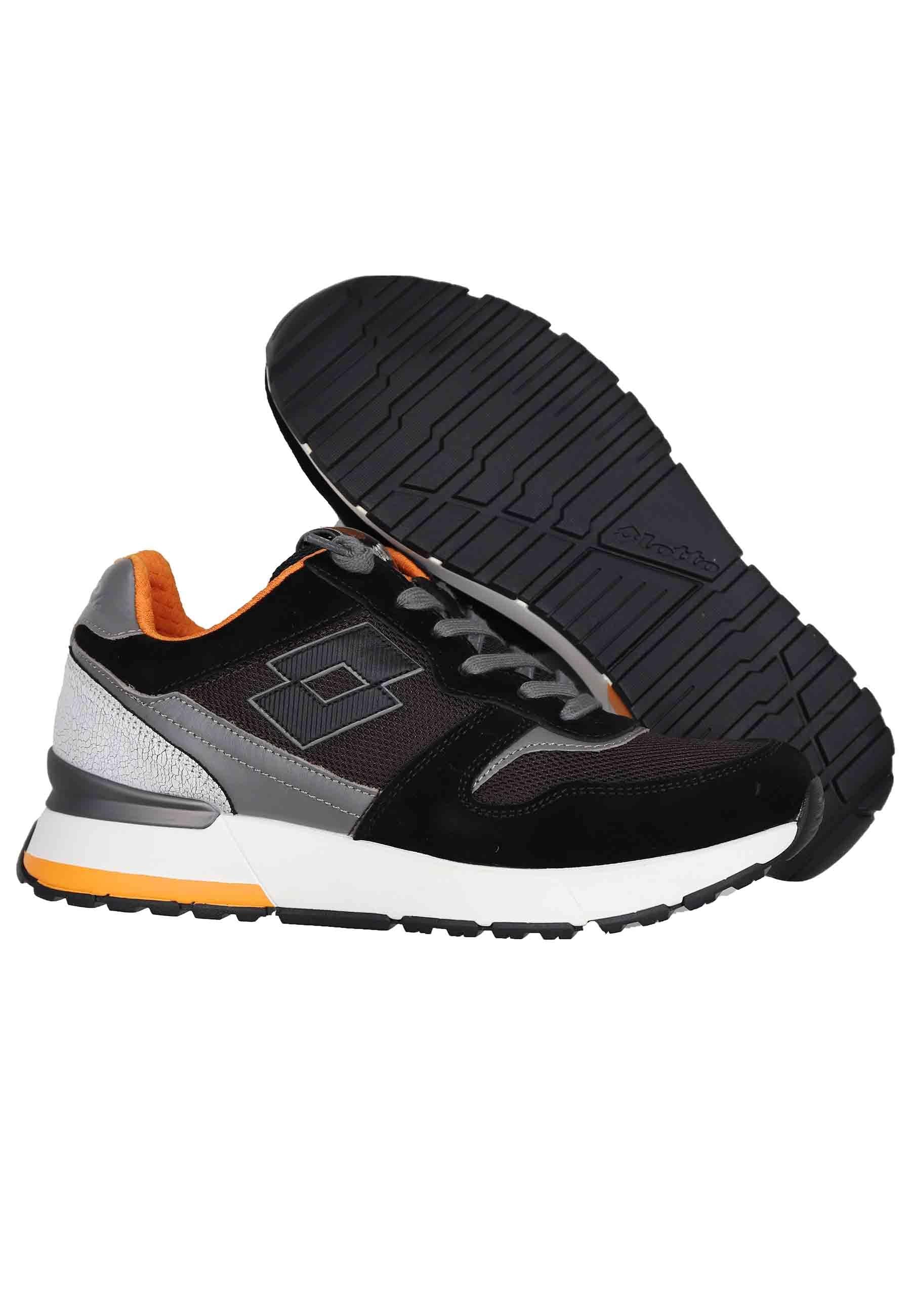 Snekaers uomo in pelle e tessuto nero tokyo ginza 220334 7IL Lotto Leggenda 