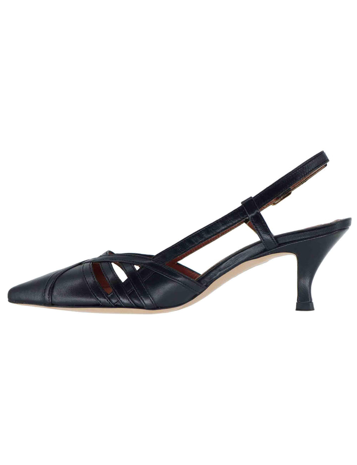 Slingback donna in pelle nera 8820R 001 Les Venues 