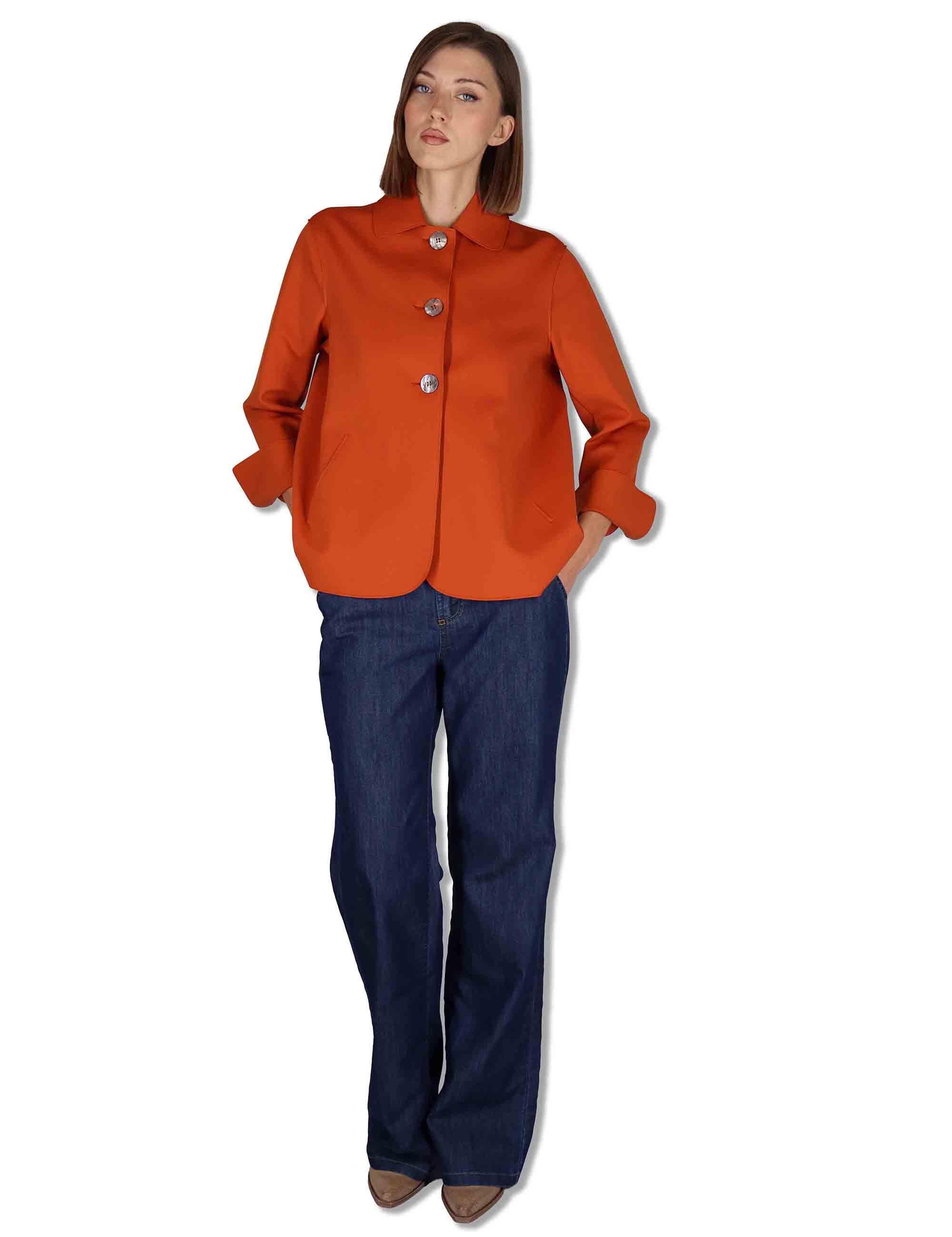 Giacche donna monopetto Angelico in tessuto stretch arancione 50260010 075 Ewooluzione 