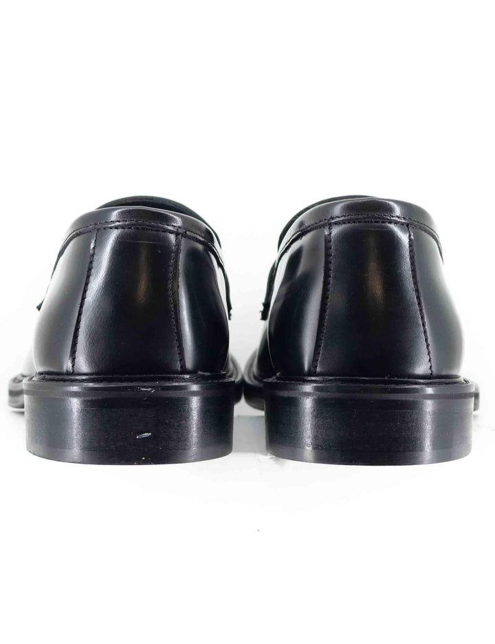 Mocassini uomo in pelle nera con suola in cuoio e gomma cucita SP10401 001 Spatarella 