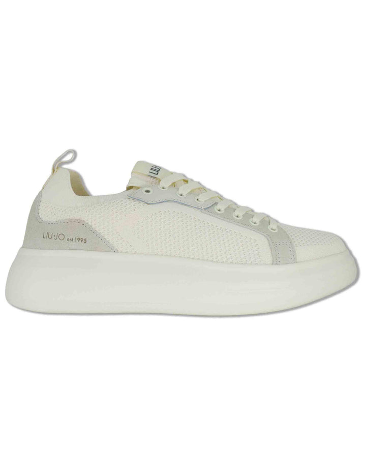 Sneakers uomo in tessuto off white con suola alta in gomma BIG 06 MILK Liu-Jo 