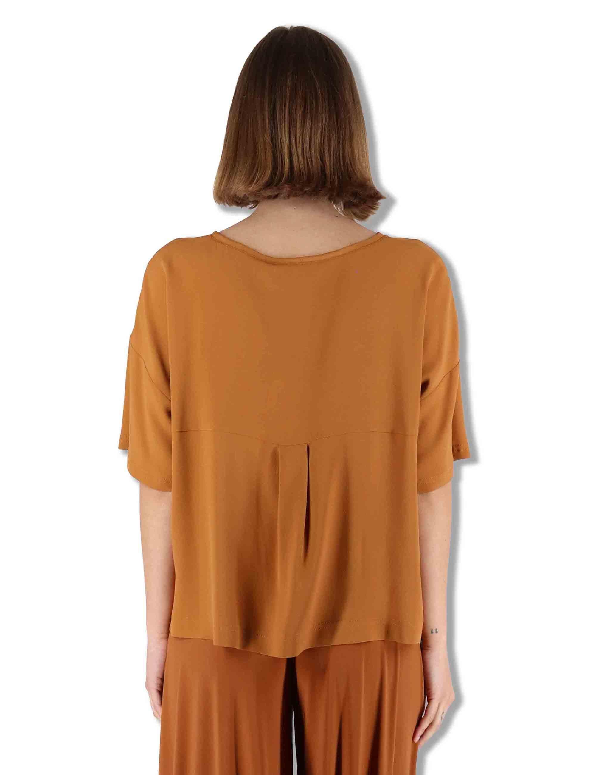 Camicie donna Fluid Crepe in misto seta ambra maniche a 3/4 JM440050672 70004 Maliparmi 