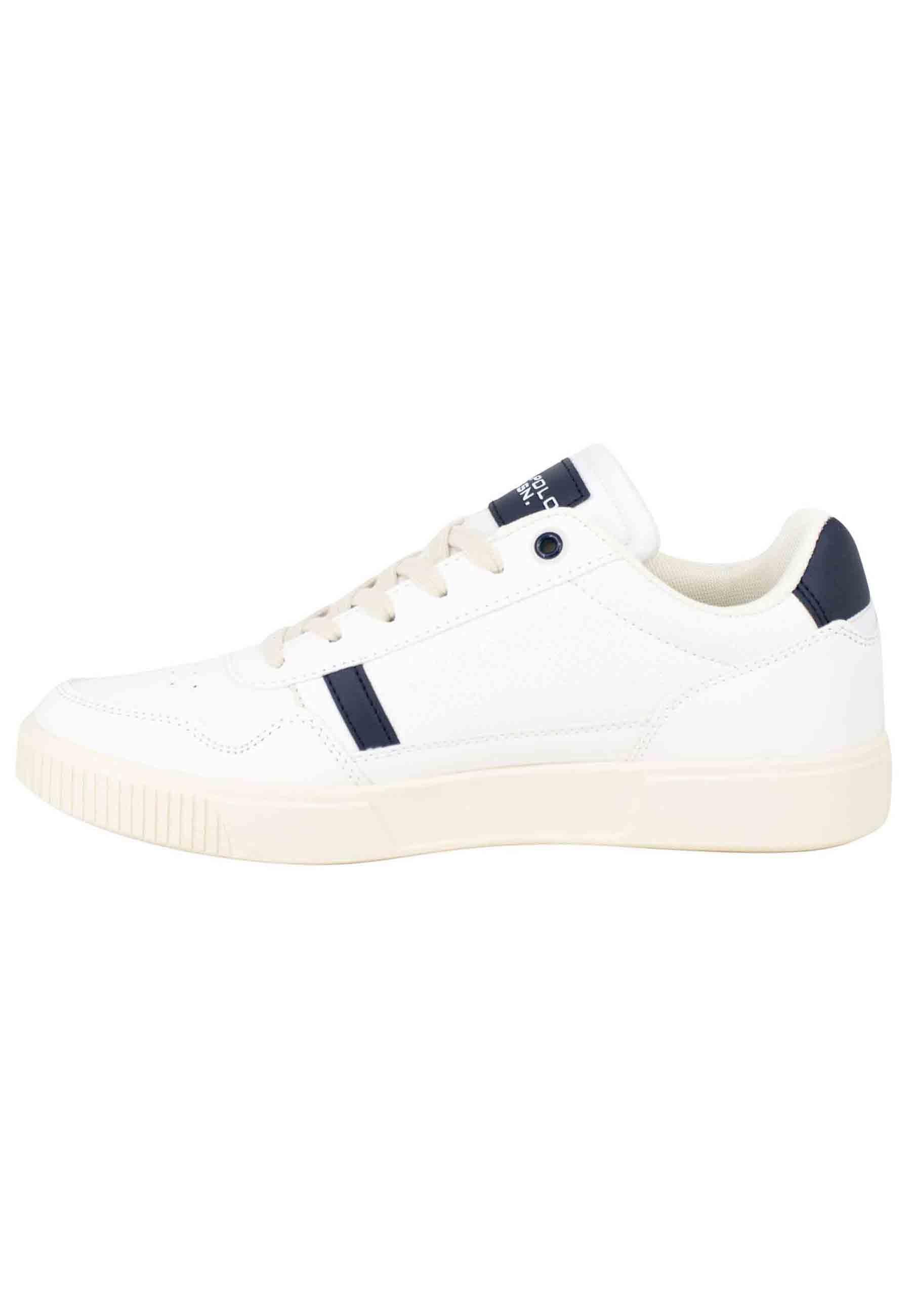 Sneakers uomo in eco pelle e tessuto bianco TYMES004 WHI-DBL09 U.S. Polo Assn. 