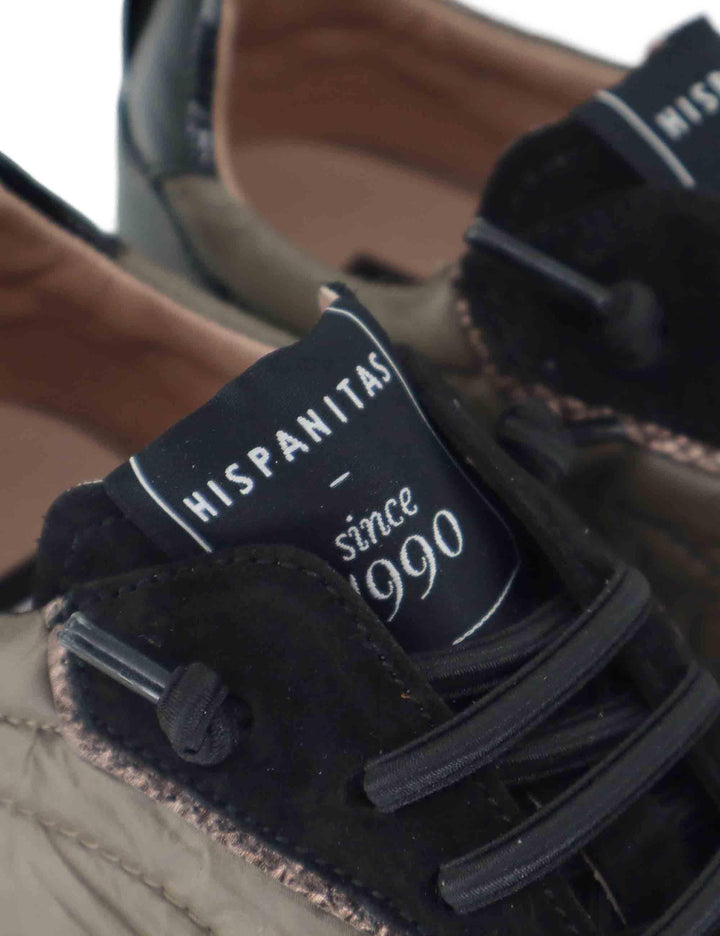 Sneakers donna in camoscio nero e tessuto con suola running HI254209 C002 Hispanitas 