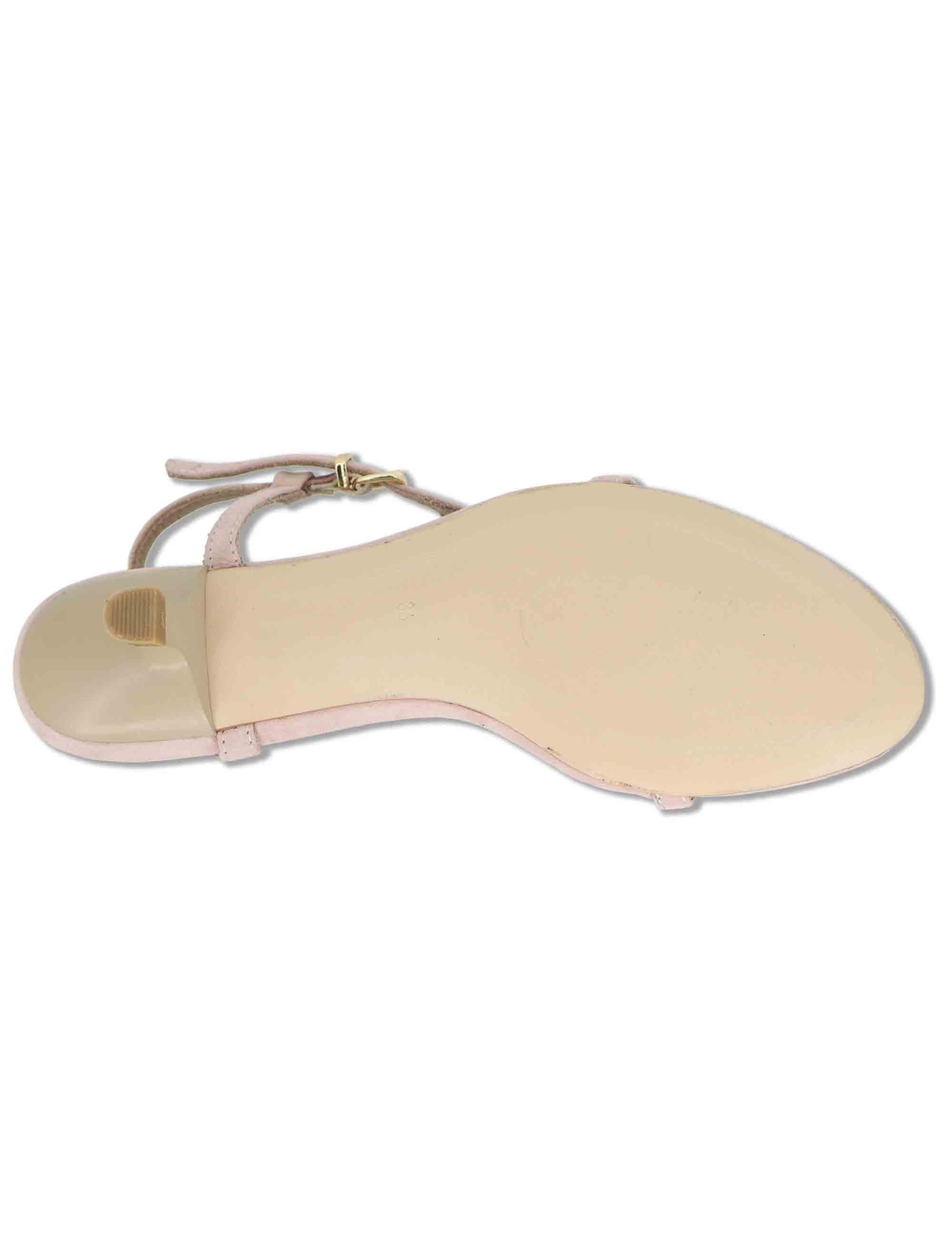 Sandali donna slingback in camoscio beige con tacco basso SP261653 020 Spatarella 
