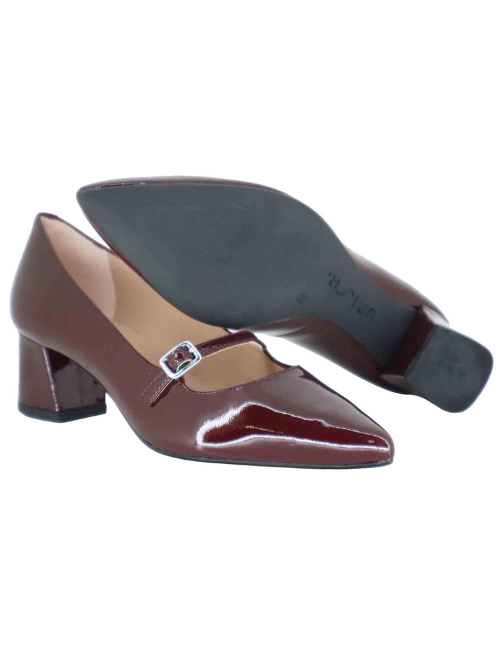 Decollete donna in vernice bordeaux con cinturino JUNDE PA BURDEOS Unisa 