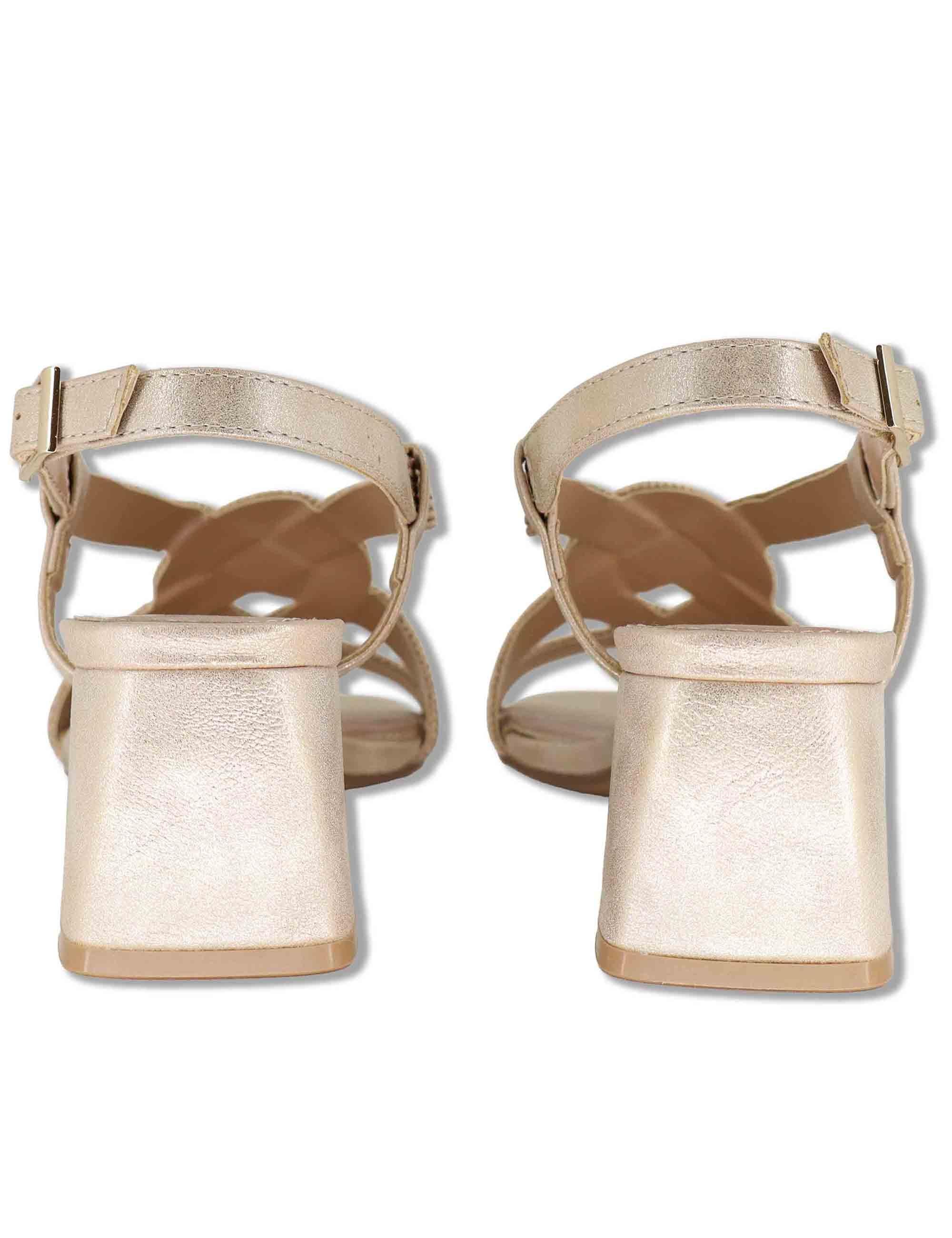 Sandali donna in tessuto cipria con cinturino posteriore e tacco medio W4700467 319N Exe 