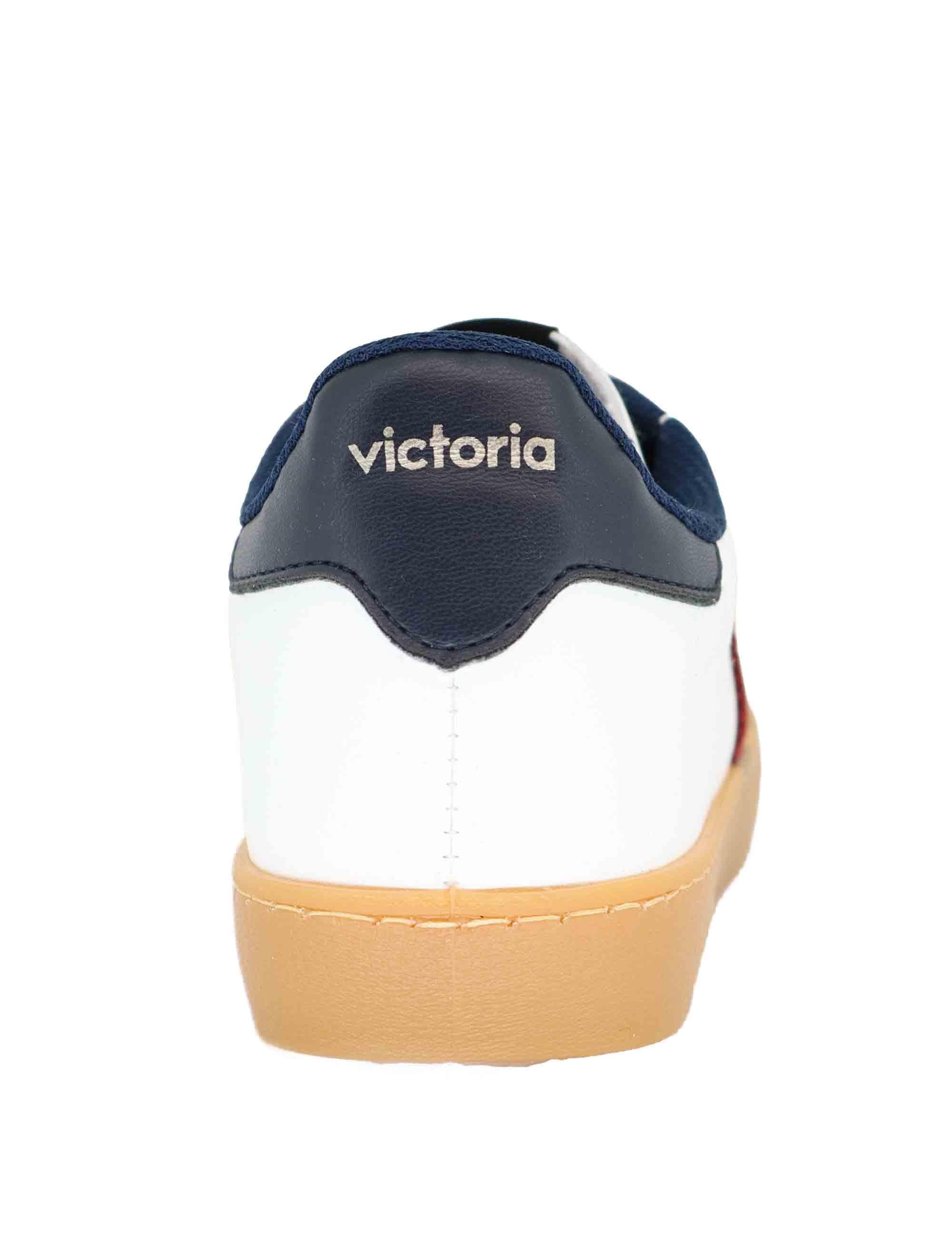 Sneakers donna in pelle bianca e camoscio beige 1126217 Marino Victoria 