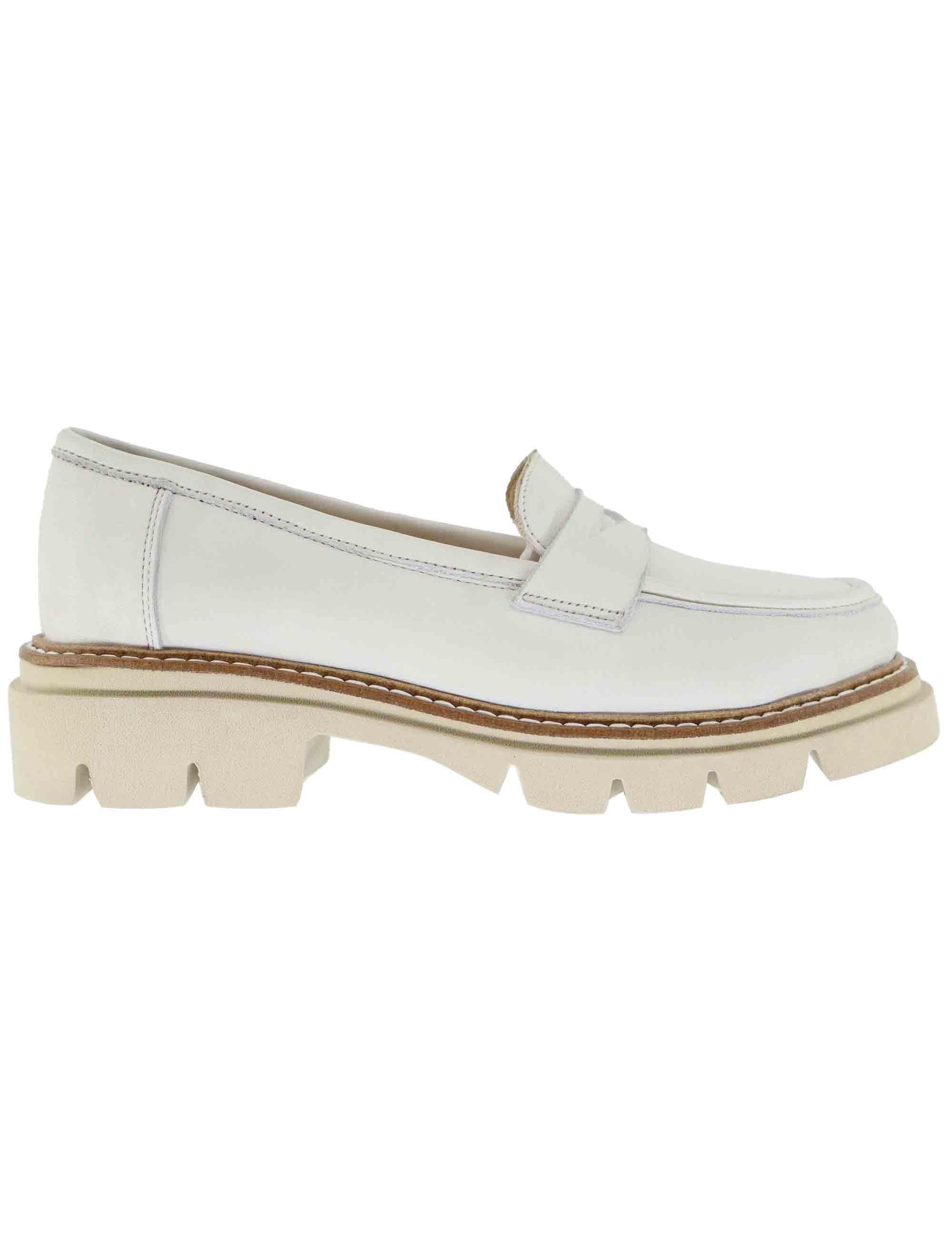 Mocassini donna in pelle bianco SP2103 003 Spatarella 