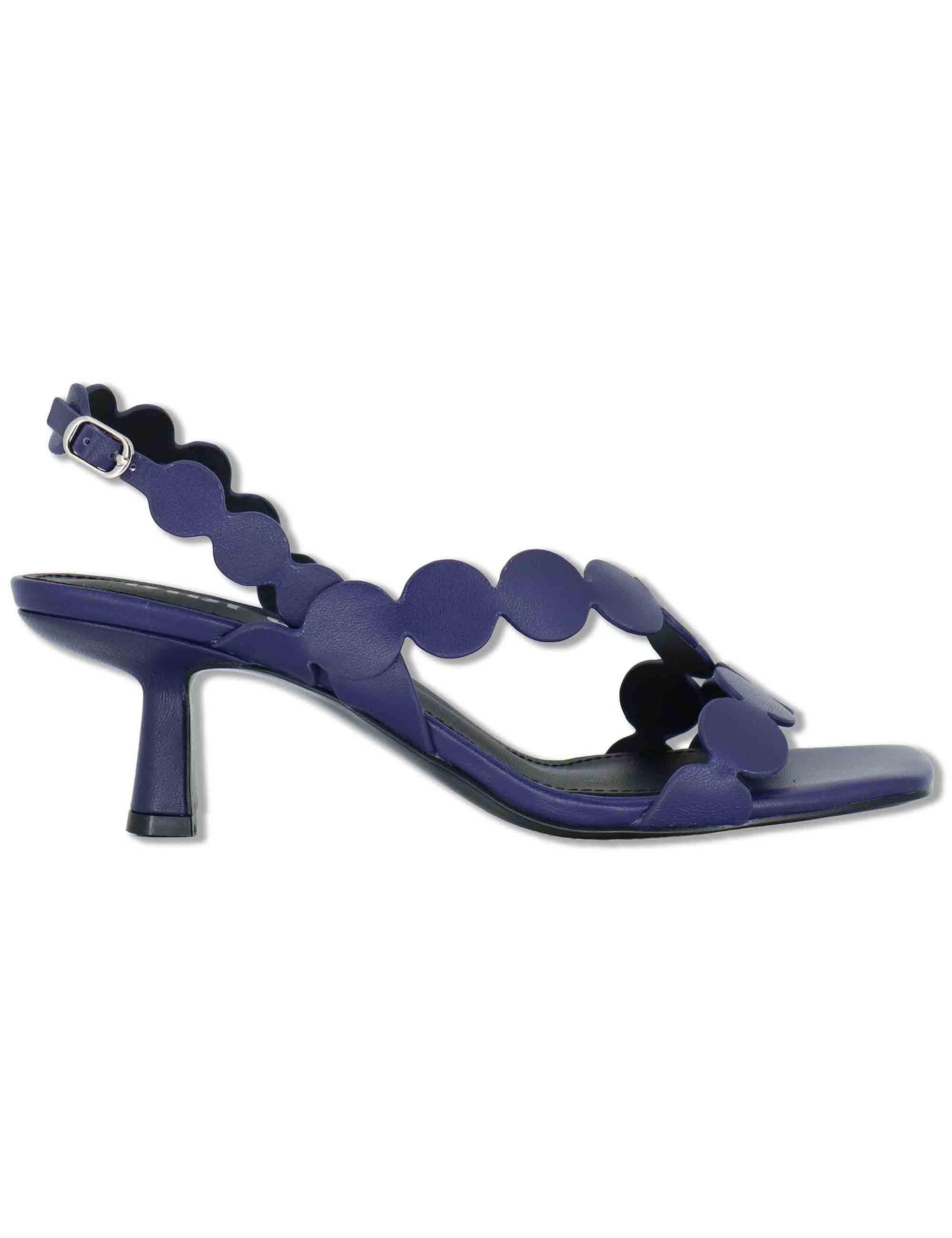 Sandali donna slingback in pelle blu con tacco alto Onami 625Z10VK 13-AZUL_T Bibi Lou 