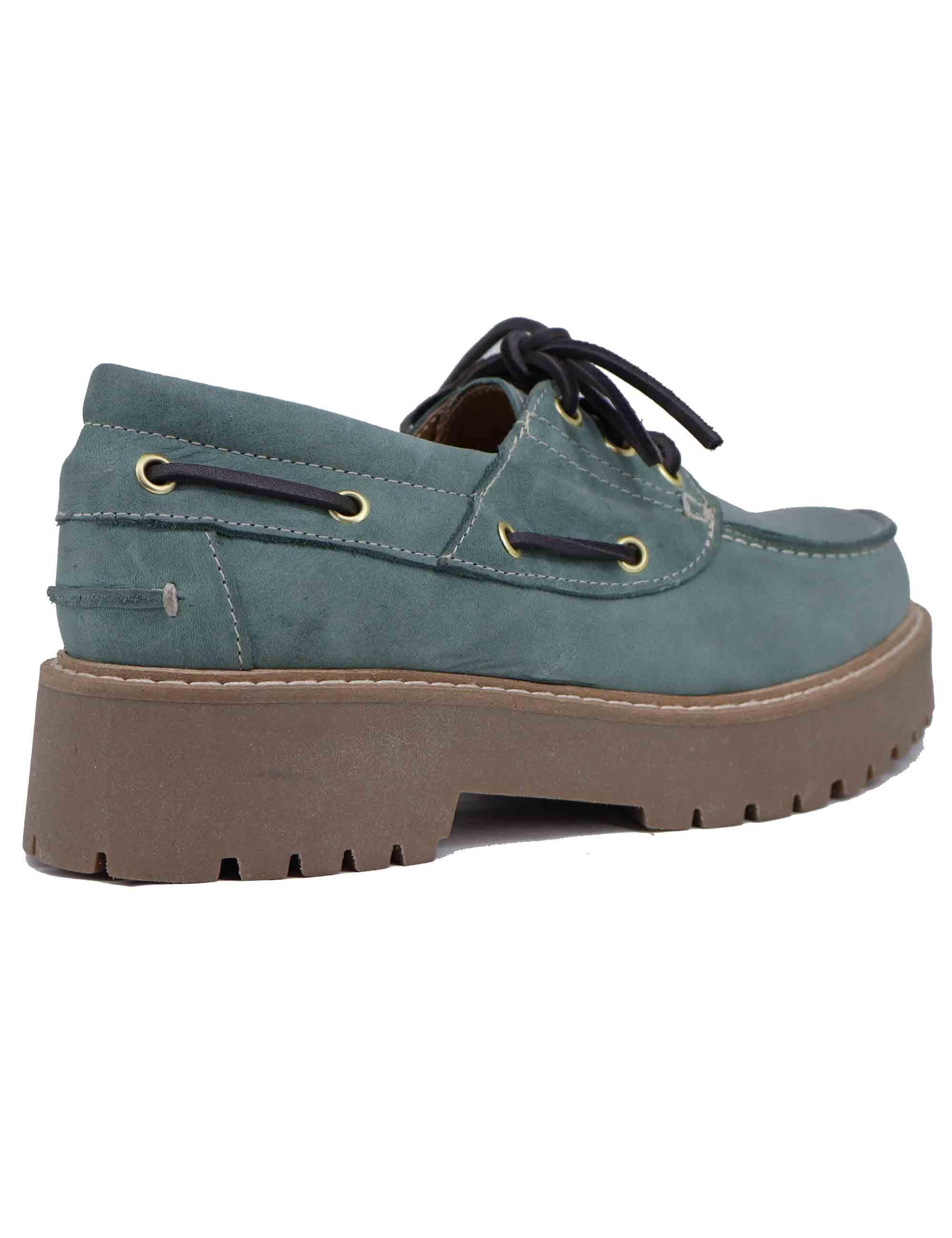 Stringate donna in pelle demin con suola carrarmato SP20 434 Spatarella 