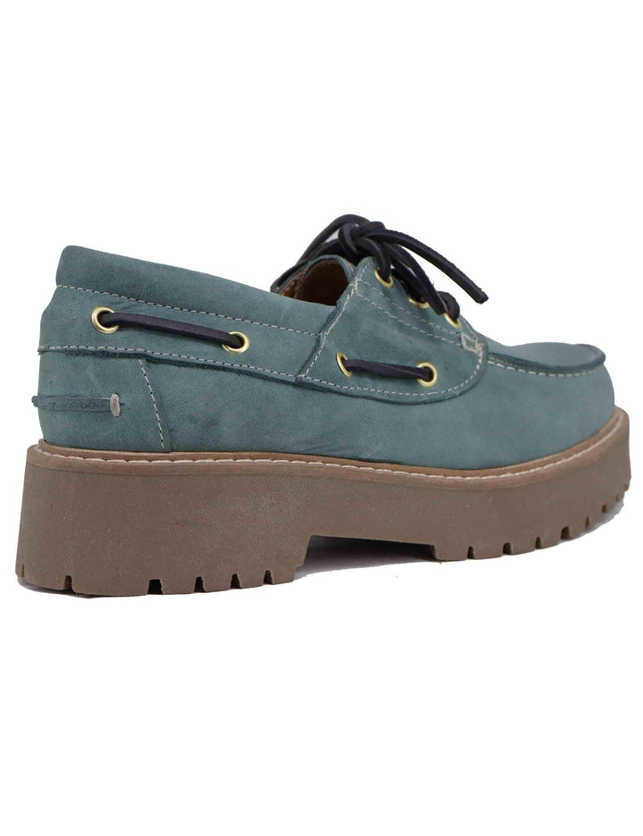 Stringate donna in pelle demin con suola carrarmato SP20 434 Spatarella 