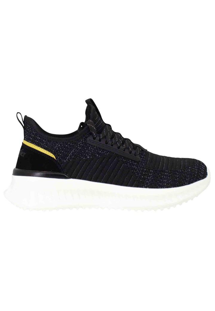 Sneakers uomo Star in tessuto elastico nero con suola alta in gomma WM31100A 062 Wrangler 