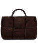 Women's DEMI G01 Brown Braided Suede Tote Bag
