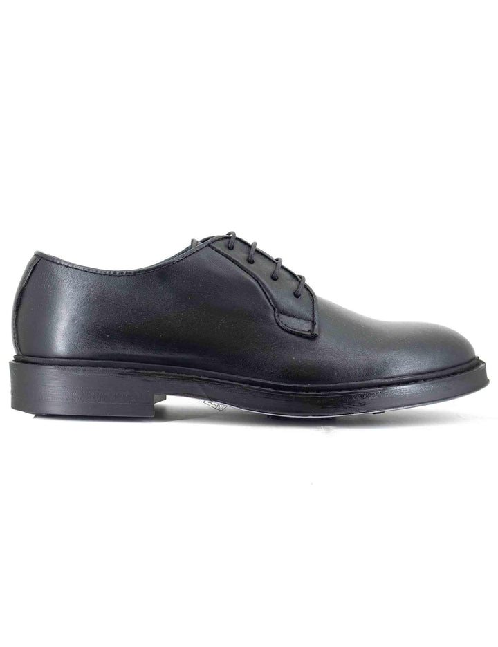 Stringate uomo in pelle nera con suola in gomma cucita SP1145 001 Spatarella 