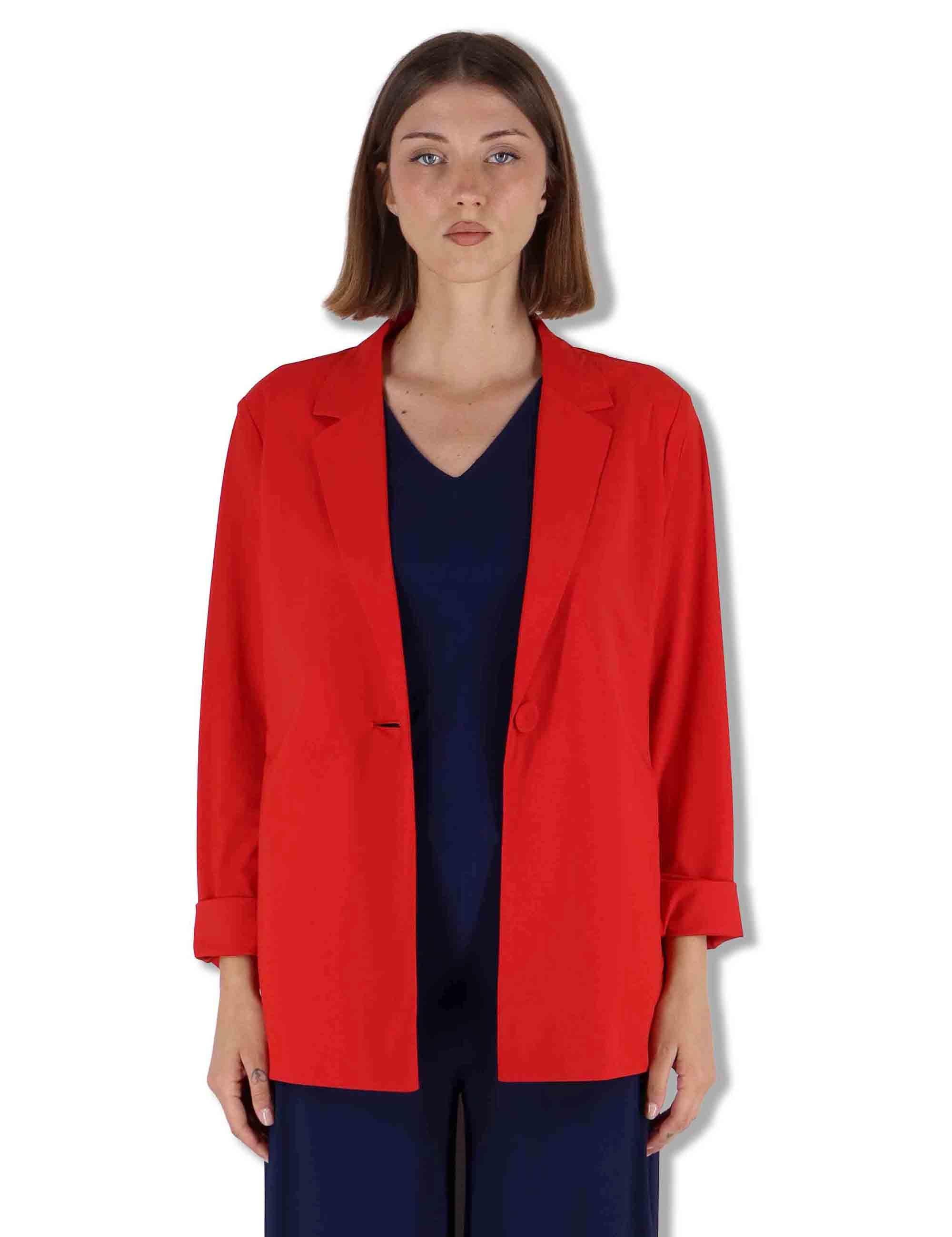 Giacche donna Soft in jersey rosso monocolore JD646570210 30000 Maliparmi 