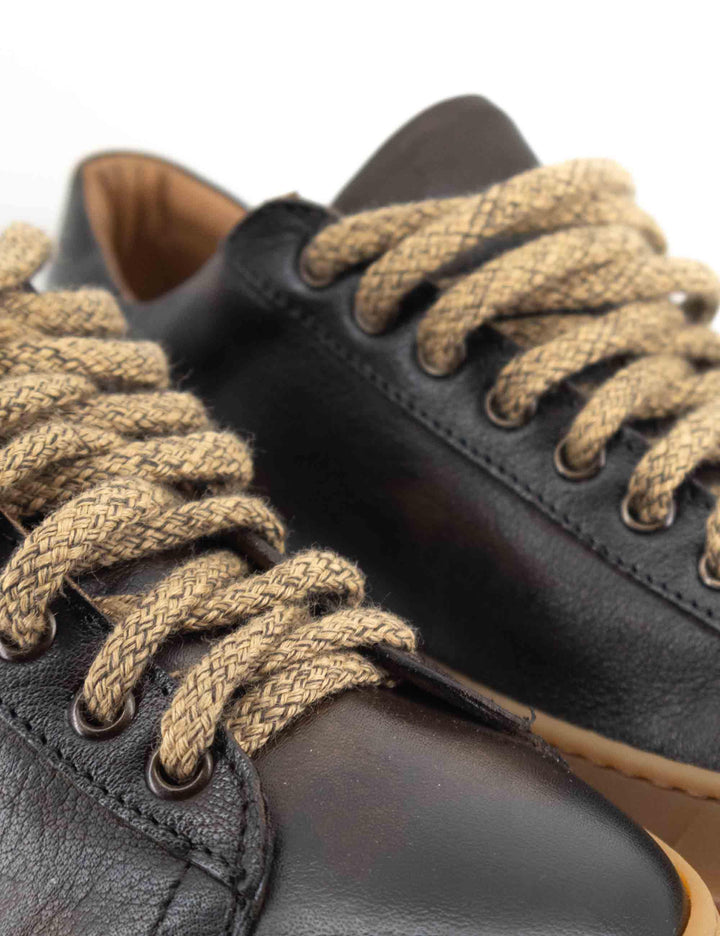 Sneakers uomo in pelle marrone con suola in gomma cucita ambra SP0622 014 Spatarella 