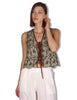 Gilet in macrame verde e ricami floreali Donna JABGI0001-F1504-1251 7046