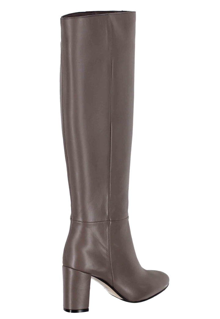 Stivali donna a tubo in pelle grigia con punta tonda ST1689 10 L'Arianna 